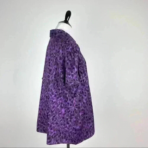 Fred David womens top size 2X multicolored camouflage button down - Picture 4 of 8